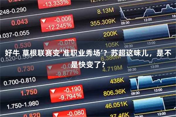 好牛 草根联赛变‘准职业秀场’？苏超这味儿，是不是快变了？